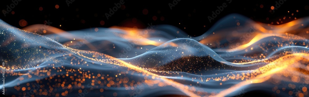 Aufkleber black and gold waves flow gracefully, creating a captivating and dynamic visual interplay