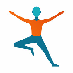 Silhouette of Yoga Person, yoga icon 