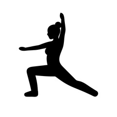 Silhouette of Yoga Person, yoga icon 