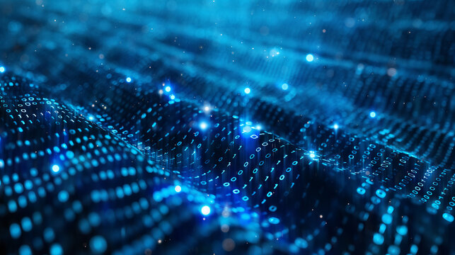 Digital binary code matrix background ,data flow,data lake,big data concept.