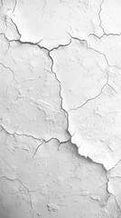Obraz premium A white wall with cracks and holes