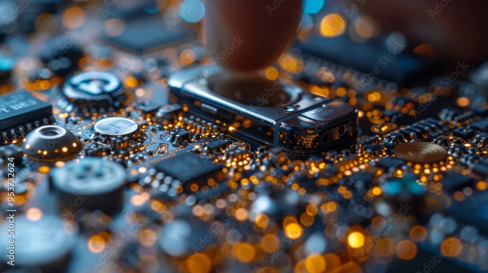 Poster showcase the delicate process of replacing a damaged camera module on a smartphone, ensuring crisp a