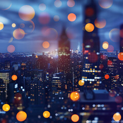 Fototapeta premium Abstract background of a defocussed city at night