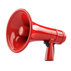 red megaphone on a blue background