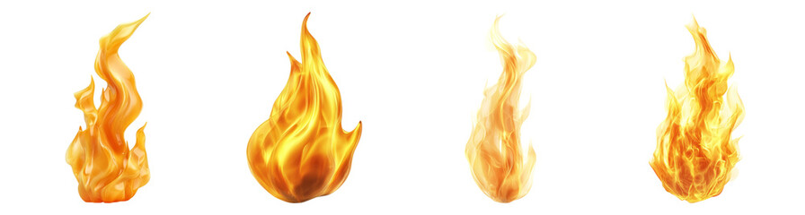 Four Flames of Different Shapes