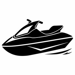 Naklejka premium Jet ski Black silhouette