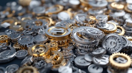 Abstract image of economic policy gears turning to influence inflation rates