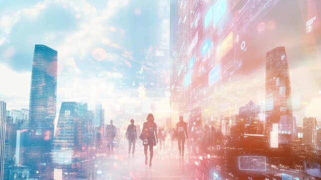 Abstract rendering of a digital economy being shaped by policy changes