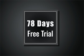 78 day free trial banner design. 78 days free banner background
