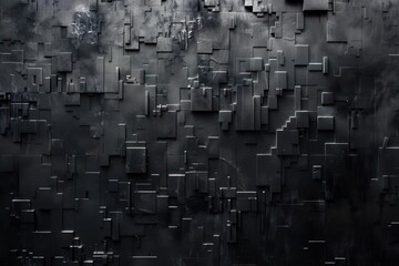 Abstract Black and White  3D Geometric Design