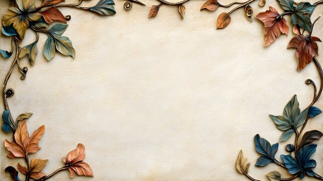 Exquisitely Illuminated Medieval Scroll with Ornate Gold Filigree and Botanical Motifs - Powered by Adobe