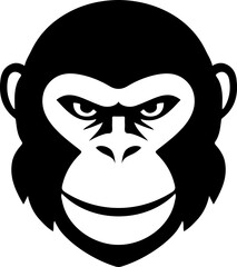 Illustration of monkey head. Design element for logo, label, sign. Vector illustration