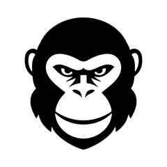 Illustration of monkey head. Design element for logo, label, sign. Vector illustration