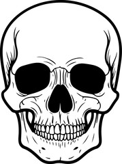 Illustration of a skull. Design element for poster, card, banner, sign. Vector illustration