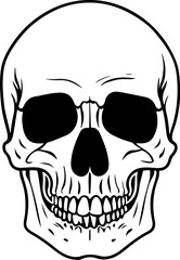 Illustration of a skull. Design element for poster, card, banner, sign. Vector illustration