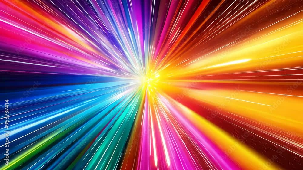 Aufkleber vibrant explosion of colors showcasing dynamic light patterns in a mesmerizing display of energy