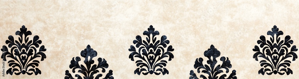 Poster elegant fabric texture with intricate batik inspired border design on soft linen canvas