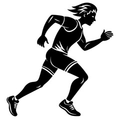 running silhouette,  Running Men and Women, Vector Set of Isolated Silhouettes