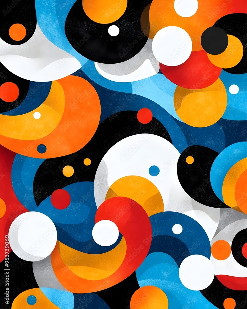 Aufkleber mystical abstraction blending modern iconography and otherworldly atmosphere in azure tangerine and 