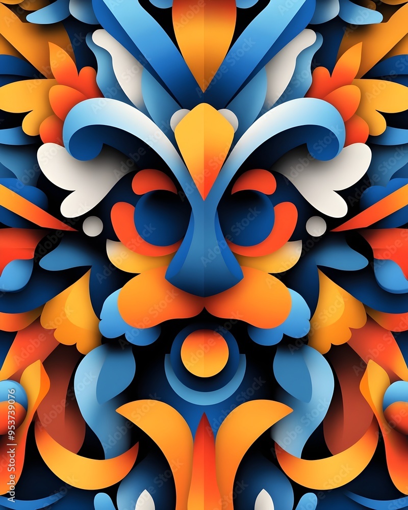 Poster mystical abstraction a modern patterned blending ancient iconography and ethereal hues