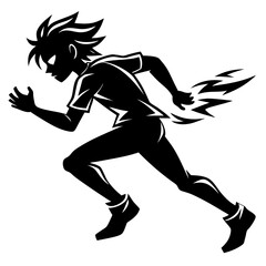 running silhouette,  Running Men and Women, Vector Set of Isolated Silhouettes