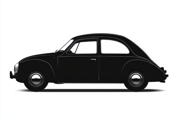 Fototapeta premium Silhouette of a classic car in profile view, emphasizing its design and shape.