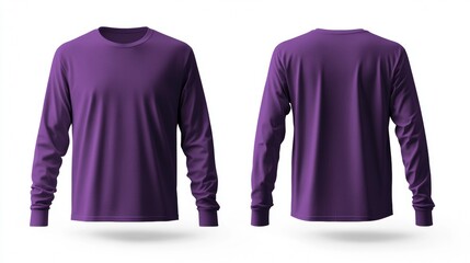 Blank purple long sleeve t-shirt mockup