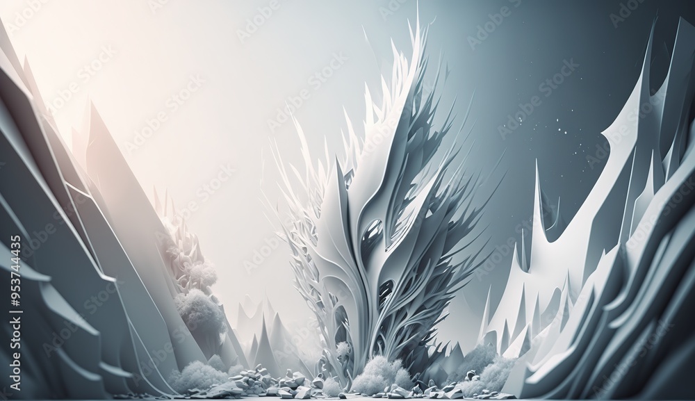 Aufkleber abstract waves of white fabric create dynamic textures under soft light