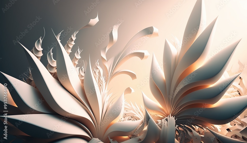 Aufkleber abstract waves of white fabric create dynamic textures under soft light