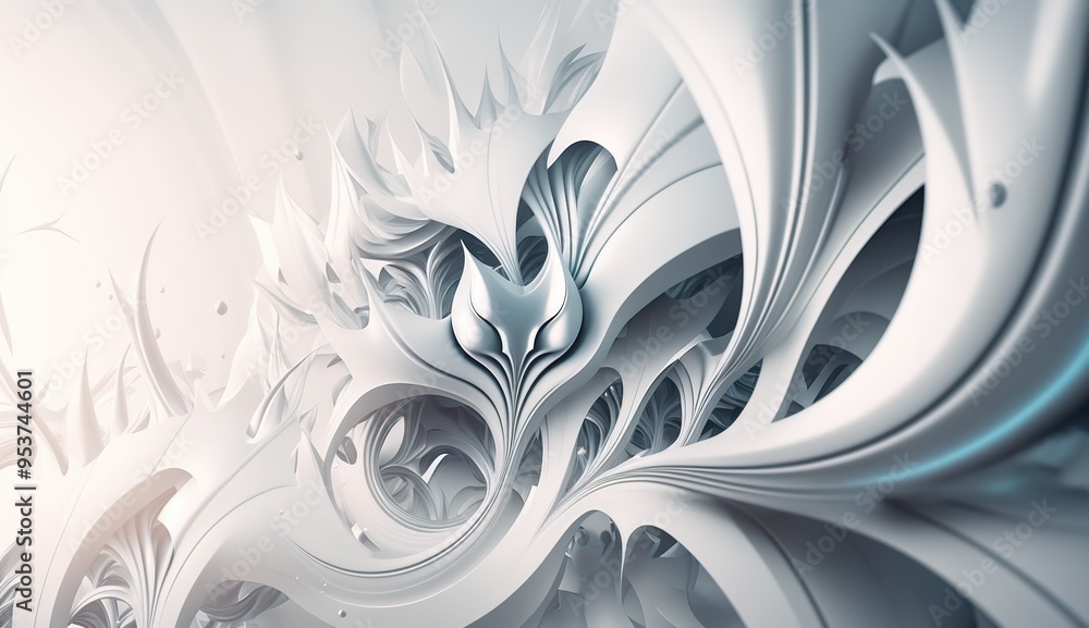 Aufkleber abstract waves of white fabric create dynamic textures under soft light