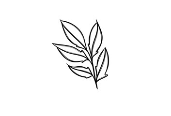 freehand sketch of autumn leaf, template for sticker