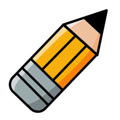 Icon pencil with orange color
