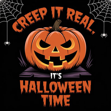 halloween background with pumpkin and bats