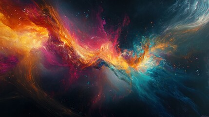 Abstract Cosmic Swirls with Specks of Color