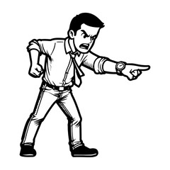 Angry Man Pointing.