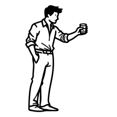 Man Toasting with Drink.