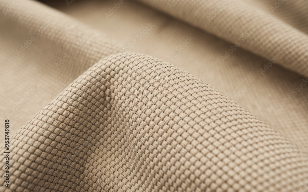 Aufkleber beige fabric texture. close up of a beige fabric with a textured weave. ideal for backgrounds, desig