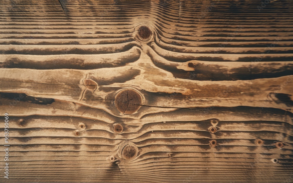 Poster rustic wood texture. close-up of weathered wood with knots and grain patterns, ideal for background 