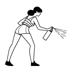 Woman Spraying.
