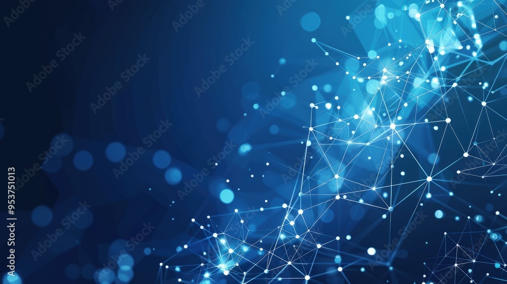 Poster A digital abstract background featuring interconnected lines and dots, symbolizing data and technology.