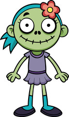 Friendly Zombie with Flower in Hair