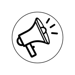 Megaphone hand drawn flat icon