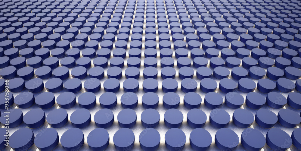 Aufkleber blue circle pattern. abstract pattern of blue circles, arranged in rows, creating a perspective, rep