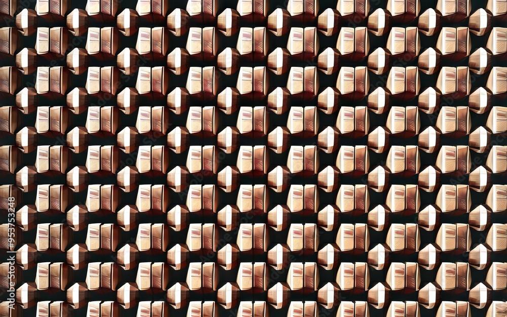Poster geometric copper pattern. seamless background image featuring a repeating pattern of copper shapes, 