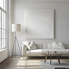 Parisian apartment. Scandinavian interior design of modern living room, home, Ai
