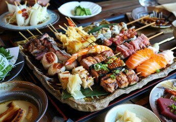 Japanese Food: Skewers and Sushi