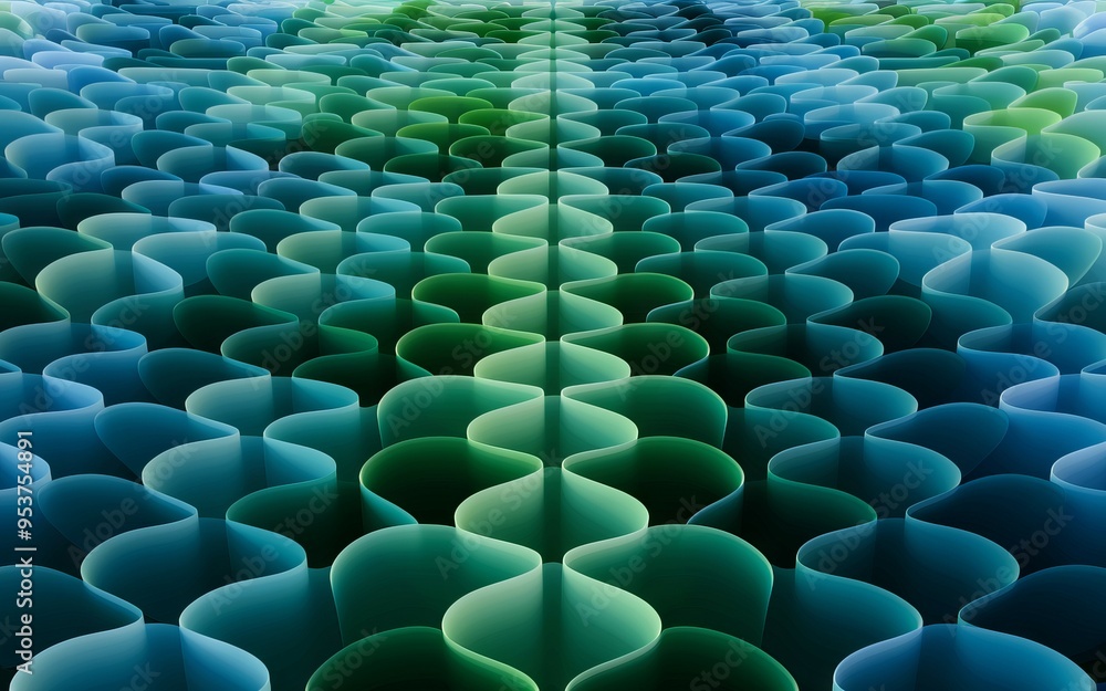 Poster abstract green blue pattern. abstract background with green and blue wave pattern.