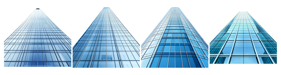 Four Glass Skyscrapers Reaching for the Sky