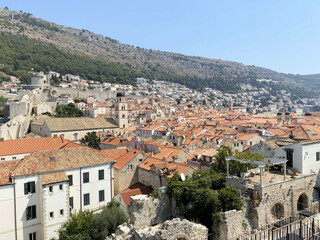 Naklejka premium A view of Dubrovnik in Croatia from the city walls