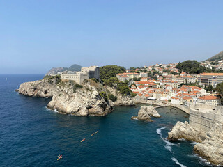 Fototapeta premium A view of Dubrovnik in Croatia from the city walls